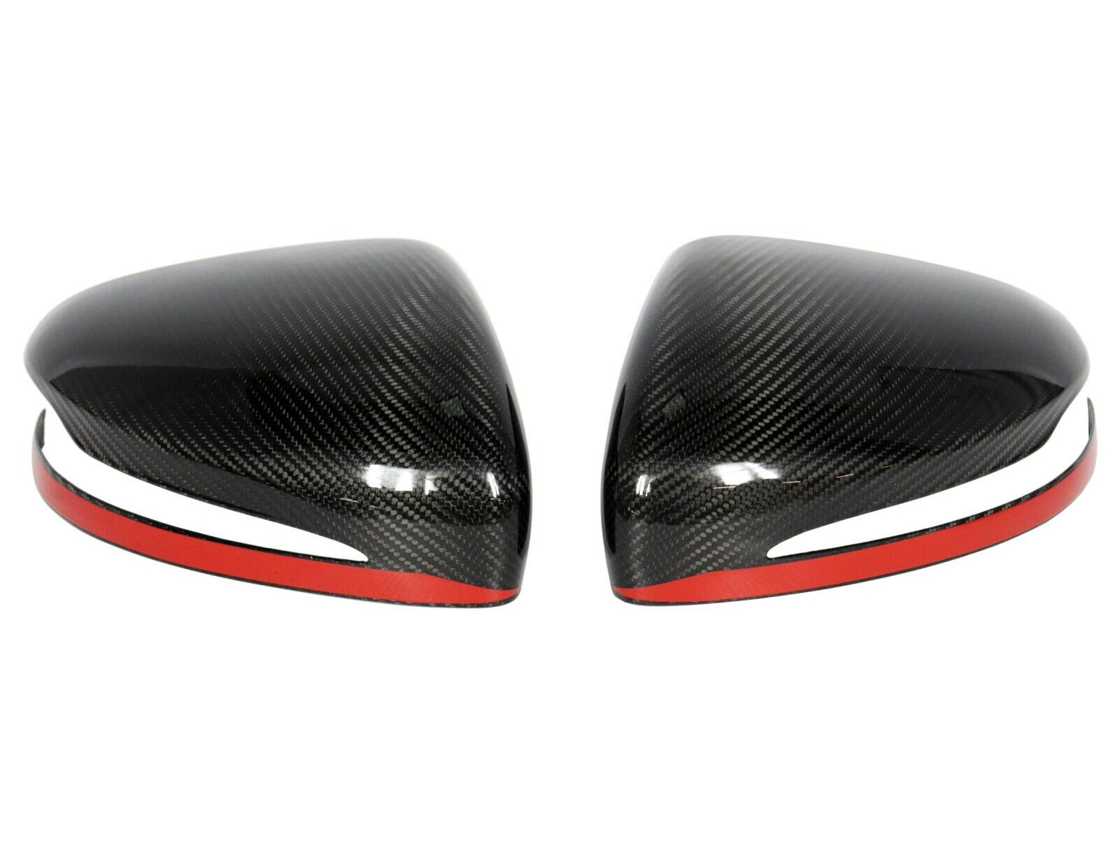 Carbon Fiber Mirror Covers With Red Stripes for Mercedes-Benz G-Class W463A